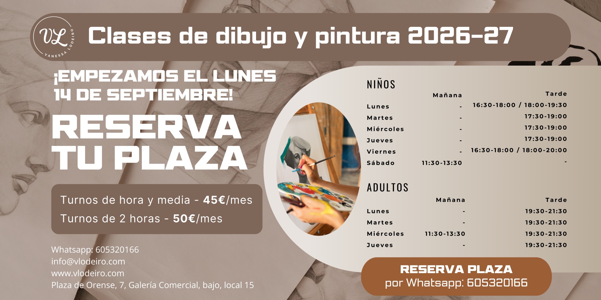 Precios y horarios curso 2026-2027 Precios y horarios curso 2026-2027